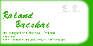 roland bacskai business card